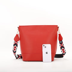 Large Bucket Crossbody with Guitar Strap