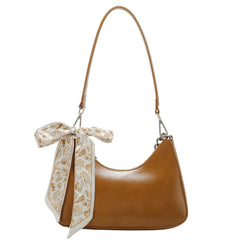 Shoulder Bag with Silver Chain and Scarf