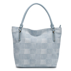 Large Denim Embossed Tote