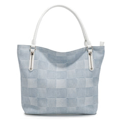 Large Denim Embossed Tote