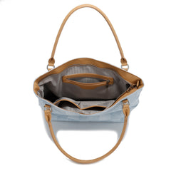 Large Denim Embossed Tote