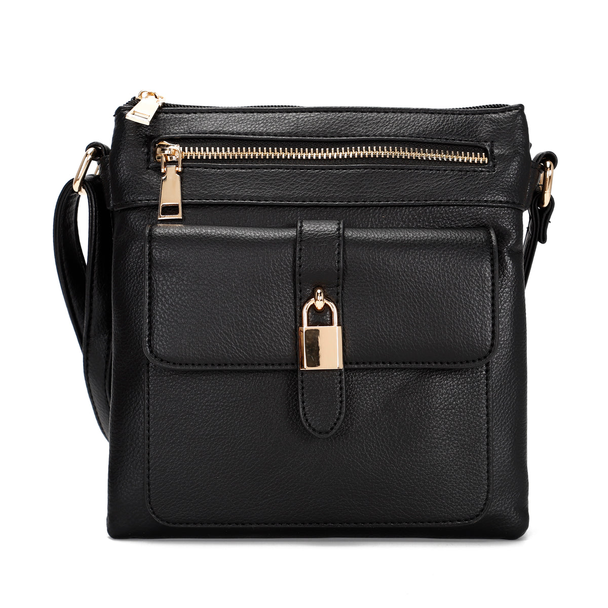 crossbody with gold lock